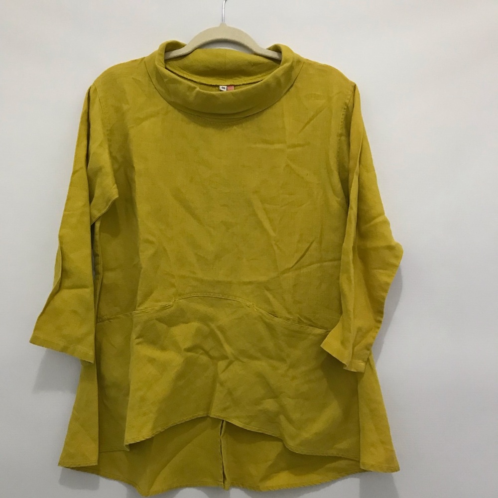 South Street Linen Yellow Long Sleeve Tunic Size 00